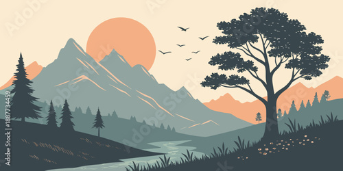 Serene mountain landscape