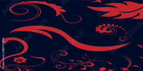 Modern background Fantasy ornament image with strange red and black patterns. eps 10