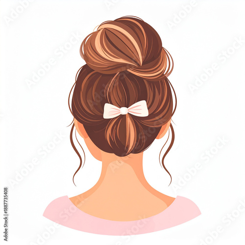 Upięcie włosów kok ilustracja