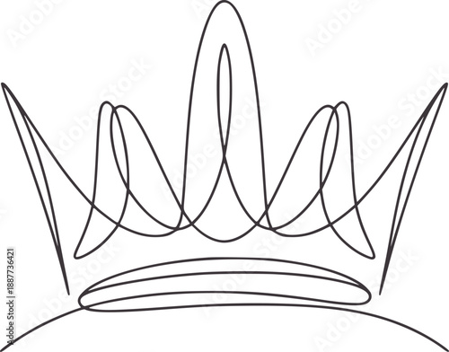 Minimalist single line of a royal crown regal monarchy symbol
