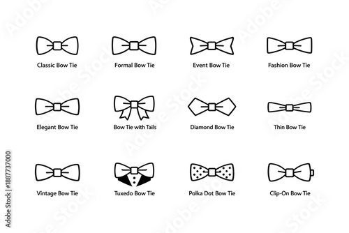 Collection of classic and modern bow tie styles for elegant fashion