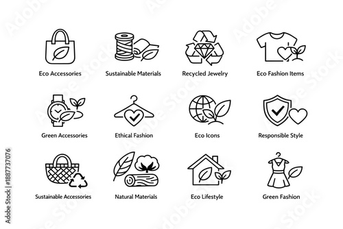 Eco-friendly fashion icons: sustainable style and green accessories collection