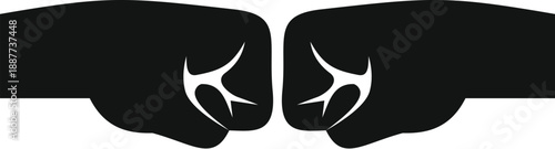 Two black fists bumping together, symbolizing a greeting, agreement, or teamwork