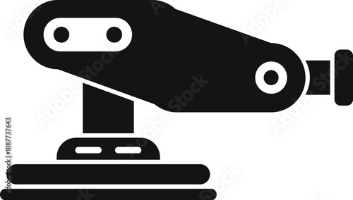 Robot arm silhouette representing industrial automation, modern technology, and manufacturing