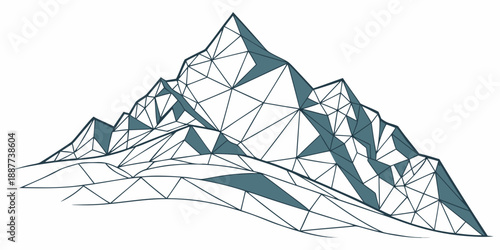Abstract polygonal mountain range