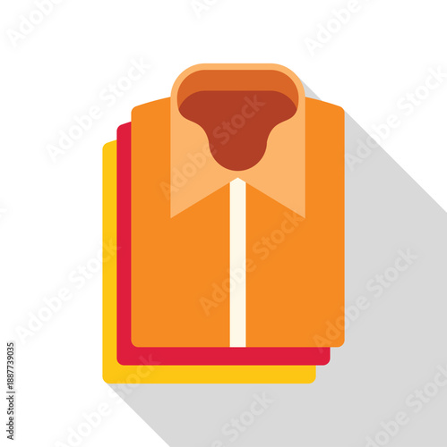 Stacked shirts in flat design, representing clean clothing or laundry tasks