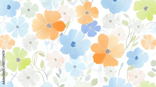 Elegant seamless floral pattern intricate flower design for textile fabric prints digital backgrounds.