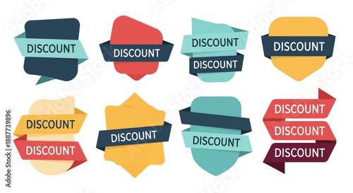 Vibrant Vector Discount Banners and Promotional Sale Labels for Marketing Campaigns