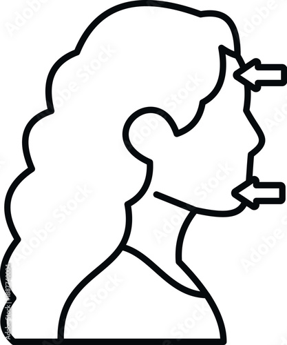 Woman profile showing face lifting arrows, representing beauty and rejuvenation
