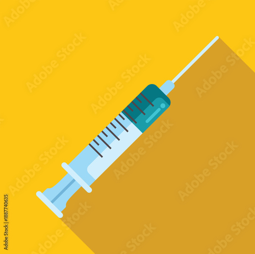 Medical syringe injecting medication, symbolizing health, treatment, and protection against disease