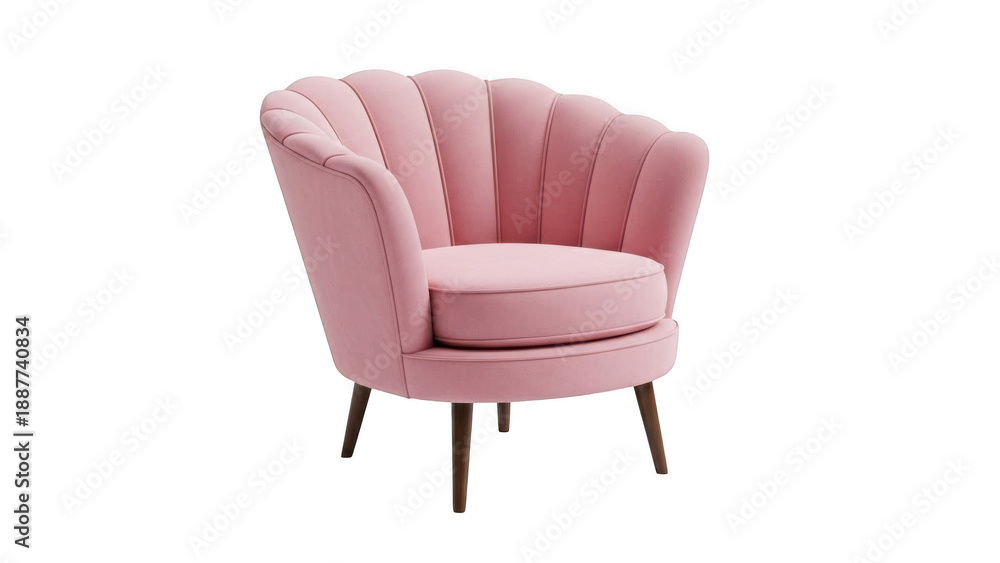 Fototapeta premium Elegant pink velvet armchair