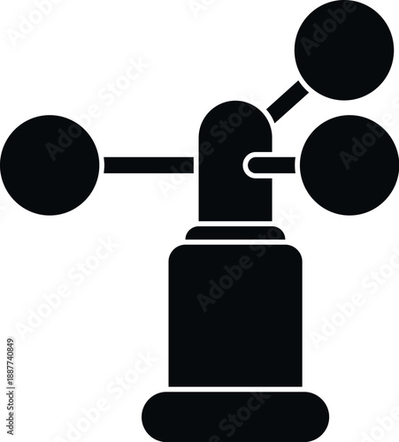 Anemometer icon presenting weather data and wind speed measurement