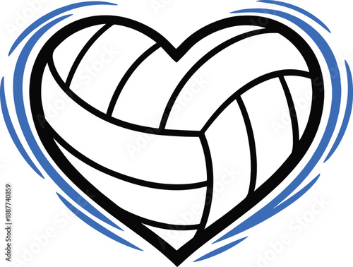 Heart Volleyball Ball Sports Vector Illustration