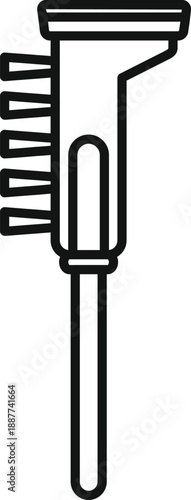 Outline icon representing a cleaning brush, ideal for scrubbing household surfaces