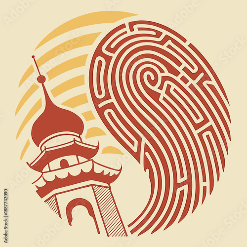 Yin yang cultural symbol