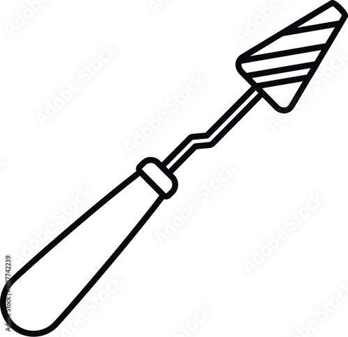 Artist palette knife tool used for applying and mixing paint