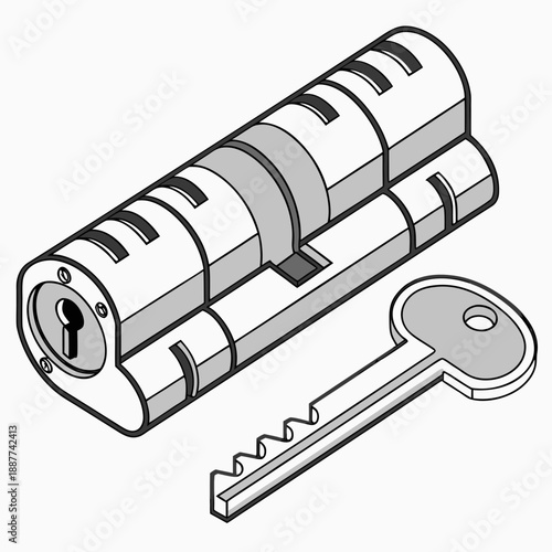 Lock cylinder with key