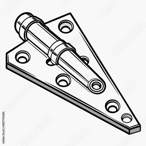 Metal hinge illustration