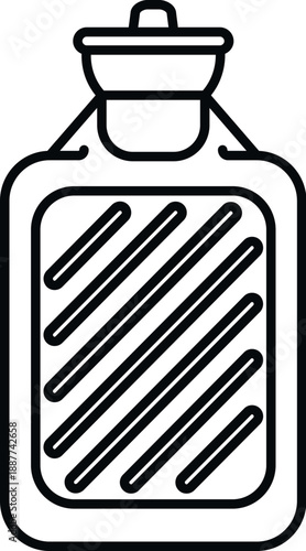 Hot water bottle icon representing warmth, comfort, and soothing muscle pain