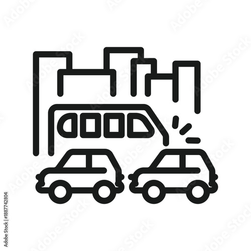 Car Accident in City Icon