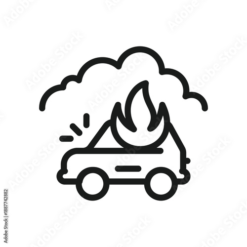 Car on Fire Icon