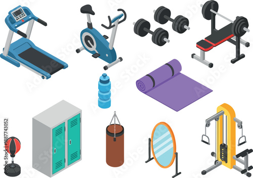 Isometric gym equipment collection for fitness enthusiasts