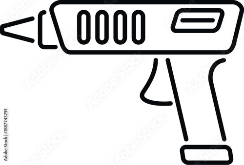 Glue gun outline icon for arts, crafts, and home improvement projects