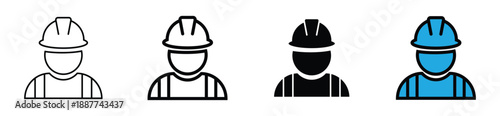 Modern worker icon editable line style for web use