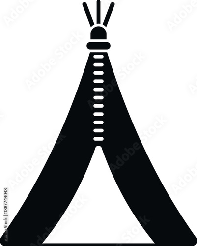 Wigwam teepee tent icon representing native american dwelling structure