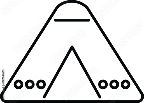 Camping tent icon representing outdoor adventure and travel on white background