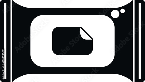 Wet wipes packaging showing an open sticker flap