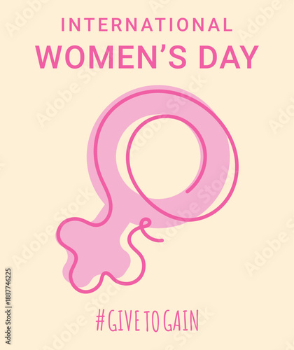 Illustration of a minimalist feminist symbol for International Women's Solidarity Day, vector illustration