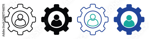 Skills icon set in multiple styles collection