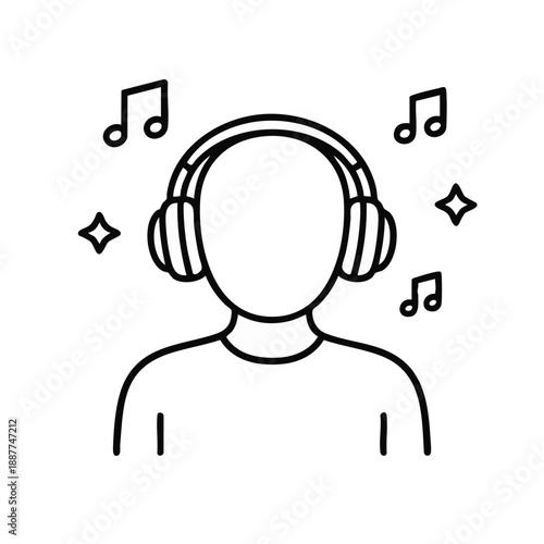 Person enjoying music with headphones illustration
