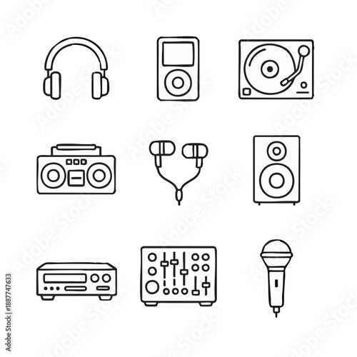 Collection of audio equipment and devices