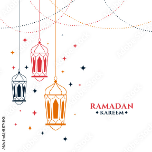 Celebrating ramadan with illuminated lanterns