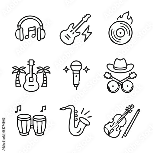 Musical instruments and sound icons