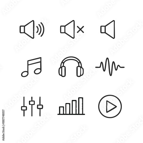 Sound and music control icons
