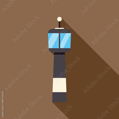 Airport control tower monitoring air traffic, ensuring safe communication and flight navigation