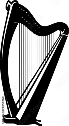 St. Patrick's Day harp silhouette Vector illustration