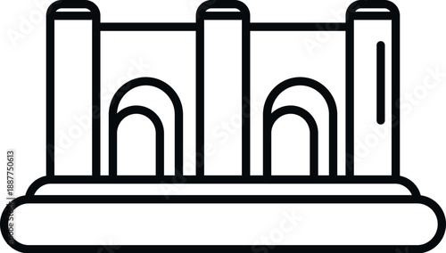 Bouncy castle line art for children entertainment