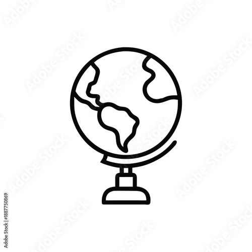 World Globe Map Stand Geography Education Icon