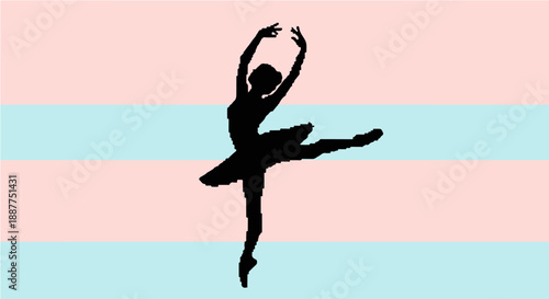 transgender ballet silhouette gracefully dancing on a trans pride flag background symbolizing identity diversity and inclusion for social awareness.