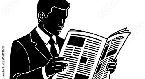 businessman reading newspaper for daily news and market updates an essential visual for corporate communication finance and informational content
