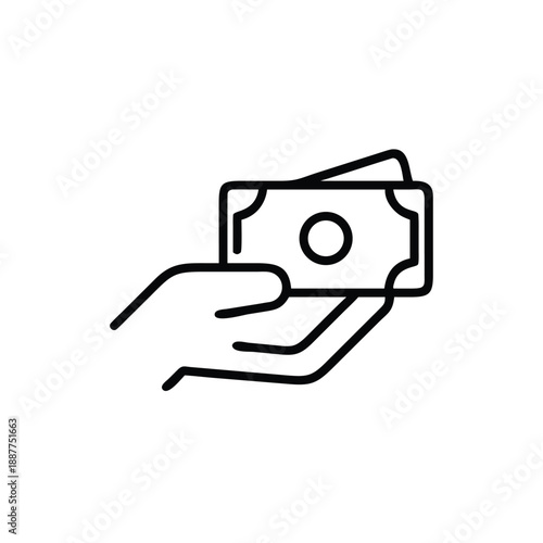 Finance Concept Hand Holding Banknotes Icon