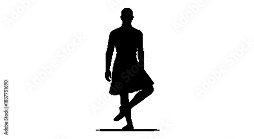 irish dancer silhouette of a man performing traditional steps during a cultural event ideal for graphic design and performance promotion