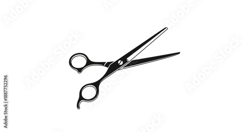 Sharp Professional Barber Scissors on Isolated White Background