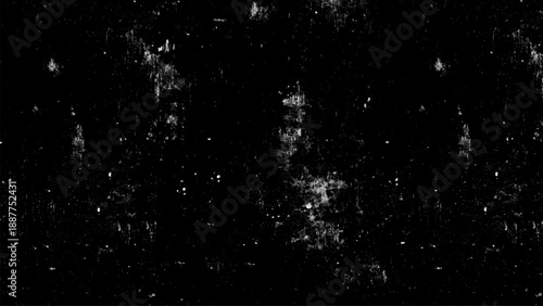 Image shows dark, textured background with scattered white specks and scratches, resembling vintage or grunge effect