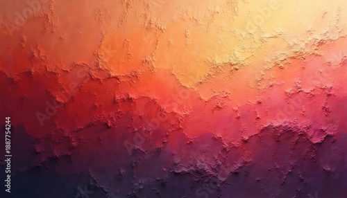 Warm textured gradient abstract background with sunset hues. Deep rich colors blend smoothly from yellow to purple. Evokes emotion and visual interest.