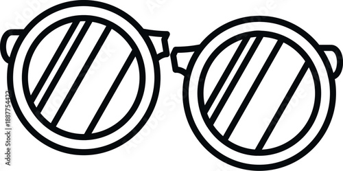 Round sunglasses icon illustrating eyewear and fashion accessory